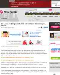 Sri Lanka vs Bangladesh 2013 1st Test Live: NowPublic